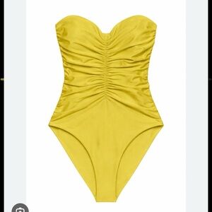 Norma kamali Marissa yellow swimsuit size small nwt